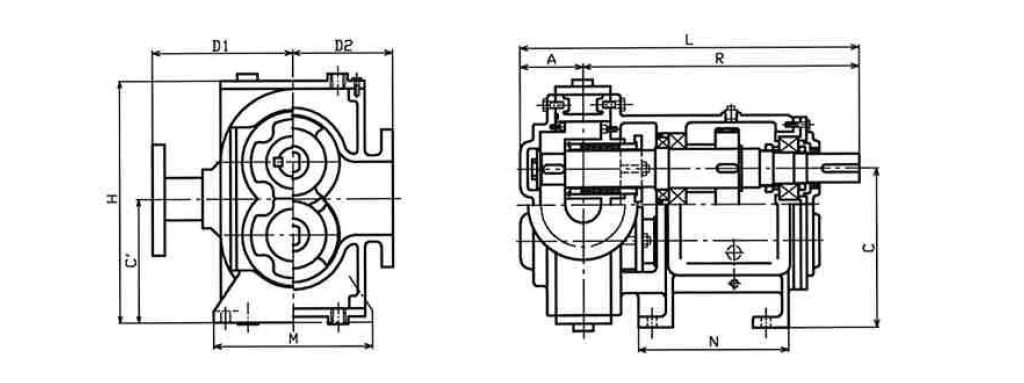 nippon cloid rotary pump jw-type dimensions